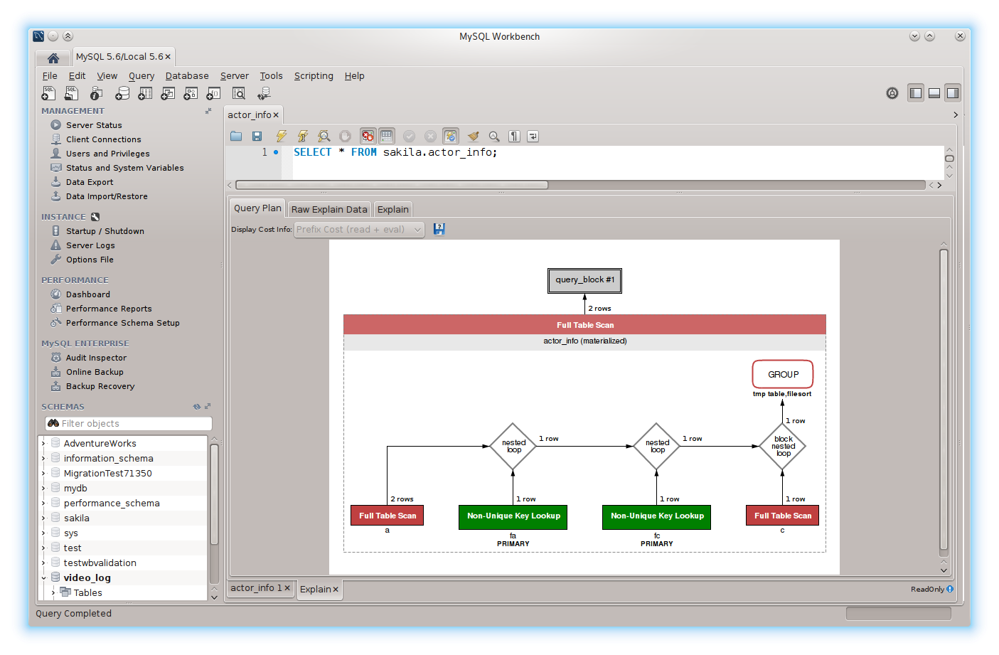MySQL Workbench - Visual Explain